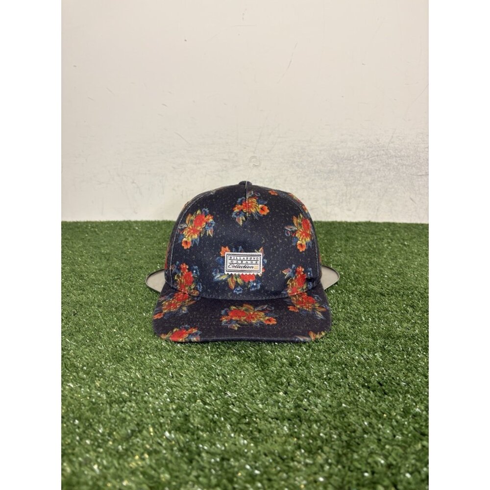 Billabong Hat cap snap back blue red garage collection floral surfing mens